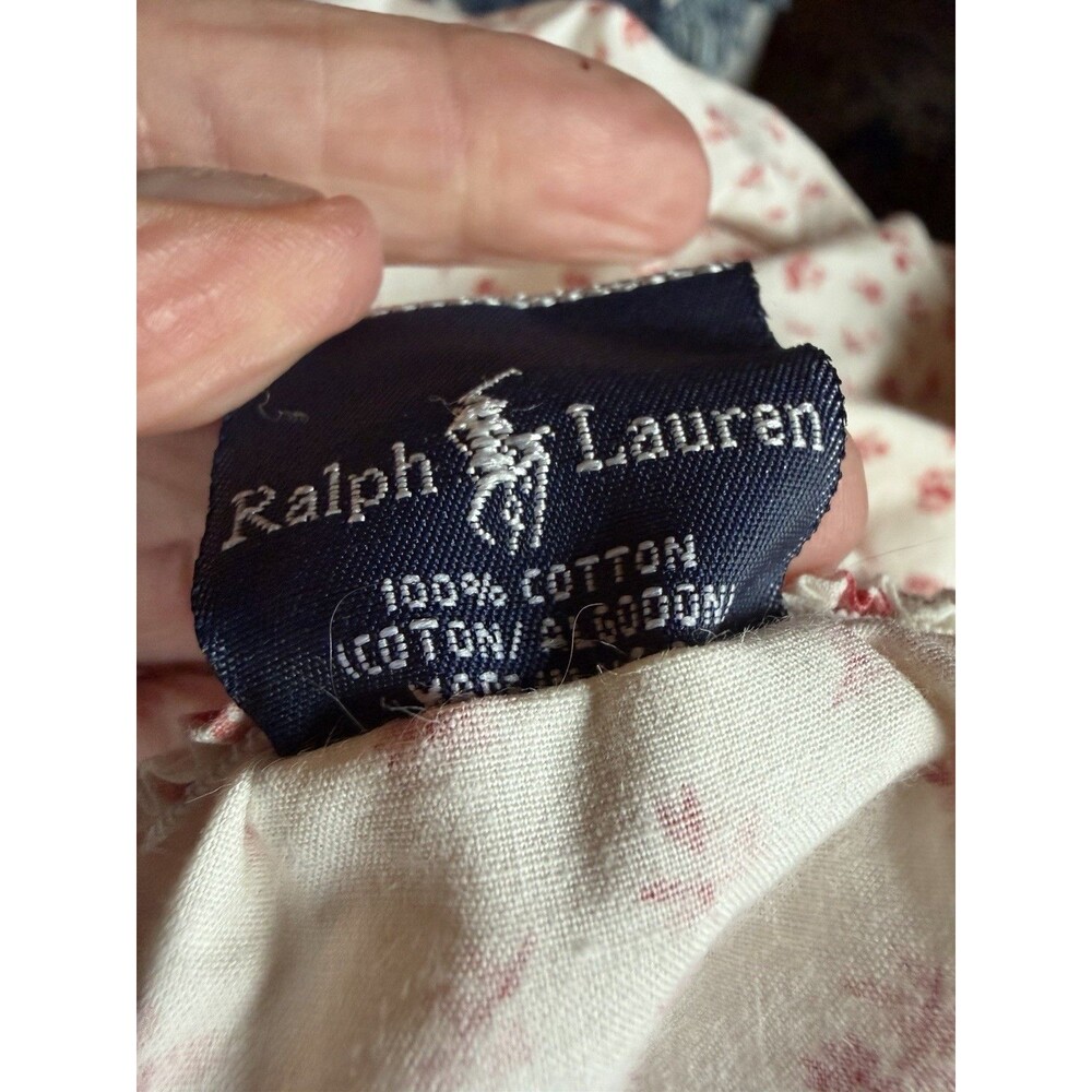 Ralph Lauren Colchester twin Fitted Sheet Red Ivory  Floral Vintage dainty - Picture 3 of 6